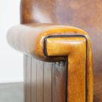 In Goede Staat Verkerende Schapenleren Art Deco Design Fauteuil/Armchair Met Leuke Details thumbnail 11