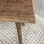 Antieke Landelijke Sidetable Bankje Eikenhout thumbnail 8