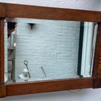 Oud Eiken Geslepen Spiegel Met Bobbin Kralen 50 X 36 Cm - Reliving thumbnail 2
