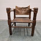 Antieke / Vintage Safari Chair Stoel Fauteuil Brutalist thumbnail 11