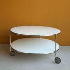 Strakke Design Salontafel, Ronde Tafel, Glas En Staal thumbnail 3