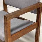 Jaren 60 Wengé Fauteuil Nederlands Design Armstoel Grijs thumbnail 4