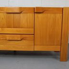 Brutalist Solid Elm Sideboard By Maison Regain, France thumbnail 5