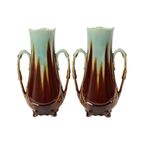 Franse Art Nouveau Majolica Vazen Orchies L’herminè Declercq 27cm thumbnail 10
