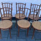 Set Van 6 Originele Thonet Stoelen Met Gave Webbing Zittingen Prijs/Hele Set thumbnail 9