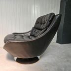 Vintage Draaifauteuil Egg Chair Leer thumbnail 7