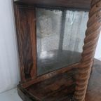 Art Deco Hal Kastje Noten Hout Spiegel. thumbnail 11