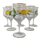 Paul Nagel - Set Of 6 - Hand Painted (Wine) Glasses From The ‘Tiffany’ Series - Made In Germany thumbnail 5
