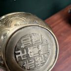 Paar Antieke Chinese Vazen. Massief Brons. thumbnail 5