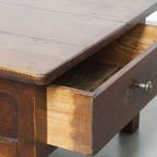 Prachtige En Unieke Antieke Franse Salontafel Van Vruchtenbomenhout Met 5 Lades thumbnail 13