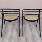 2X Vintage Postmodern Buisframe Stoel Met Webbing Zitting. thumbnail 5
