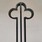 Zeer Groot Antiek Smeedijzeren Kruis Crucifix Metalen Kruis thumbnail 15