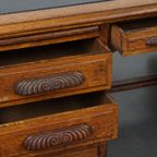 Klassiek En Functioneel Groot Antiek Bureau/ Partner Desk In Engelse Stijl thumbnail 3