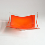 Orange Square Murano Glass Bowl, Italy 1970S thumbnail 4