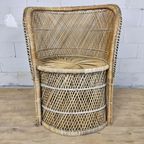 Vintage Geweven Rotan / Rattan Stoel / Luie Bohemian Stoel ( Lazy Rotan Chair ) thumbnail 4