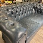 Engelse Chesterfield 2,5 Zits In Jeans Blauw Leder thumbnail 4