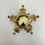 Hollywood Regency Gold Leaf Flower Light , 1970S thumbnail 8