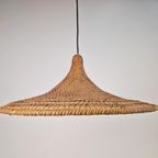 Vintage Rotan Trompet Hanglamp Bamboo Heksenhoed Japandi “60 thumbnail 3