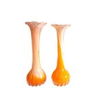 Soliflore Één Bloemsvaas In Opaline Glas Oranje/Wit Klein, Italie Jaren '70 thumbnail 2