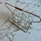 Vintage Frisdrank-Glazen Houder Met 10 Glazen thumbnail 8