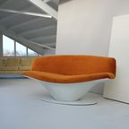 Vintage Space Age Fiberglass Fauteuil Opnieuw Bekleed thumbnail 9