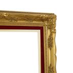 Vintage Vergulde Lijst Barok Stijl Rood Fluweel Klassiek 66x56cm thumbnail 7