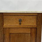 Art Deco Amsterdamse School Kastje Nachtkastje Marmeren Blad thumbnail 2
