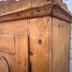 Stoere Geleefde Antiek Grenen 1 Deurs Kast Met Twee Planken, 100 Cm Breed thumbnail 8