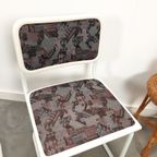 Vintage Witte Eetkamer Buisframe Stoelen Met Leuke Print thumbnail 7