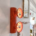 Vintage Keramieken Brutalist Oranje Wandlamp Lamp thumbnail 5