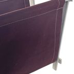 Vintage - Newspaper Basket / Magazine Rack - Aluninium And Canvas - 1970’S thumbnail 5