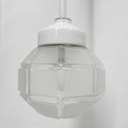 Art Deco Hanglamp Met Achthoekige Matglazen Kap thumbnail 9