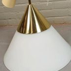 Vintage Melkglas En Goud Hanglamp, Glashutte Limburg thumbnail 5