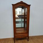 Vintage Landelijke Queen Ann Vitrinekast Spiegel Kast thumbnail 4