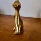 2X Messing Katten Poezen Beelden Vintage  Poes Kat Beeld thumbnail 11