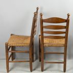 Twee Leuke Antieke Houten Stoelen thumbnail 5