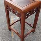Oosterse Houten Bijzettafel Nachtkastje Plantentafel thumbnail 6