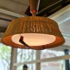 Vintage Design Hanglamp Temde Leuchten Sisal Teak 70s thumbnail 3
