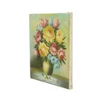Bloemen In Vaas Stilleven Schilderij Amateur Gesigneerd 27cm thumbnail 7
