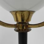 Staande Vintage Lamp Met Glazen Kap En Geperforeerd Stalen Kap thumbnail 19