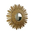 Vintage Zonnespiegel Sunburst Spiegel Convex Goud Hars 48Cm thumbnail 6