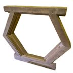 Houten Hexagonale Raamkozijn Met Raam 1E Helft 20E Eeuw thumbnail 4