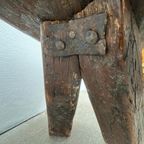 Antiek Houten Brutalistische Robuust Bank - Ruw Eikenhout thumbnail 5