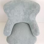 Vintage Artifort Fauteuil Blauw | Lichtblauwe Rib Theo Ruth thumbnail 4