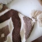 Boho Rustieke Kussensloop Bruin En Beige Met Kwastjes Yvonne Kwakkel thumbnail 4