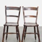 Tijdloze Stijlvolle Set Van 4 Antieke Engelse Oxford Eetkamer/ Keuken Stoelen thumbnail 3