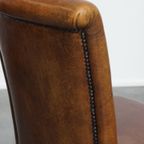 Set Van 6 Comfortabele, Statige Eetkamerstoelen Van Schapenleer thumbnail 16