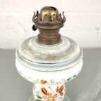 Antieke Handbeschilderde Opaline Olielamp thumbnail 5