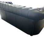 Stoere Zwarte Lederen Chesterfield Zetel / Canapé / Sofa thumbnail 4
