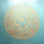 Salontafel In Turquoise Met Goud Patronen thumbnail 8